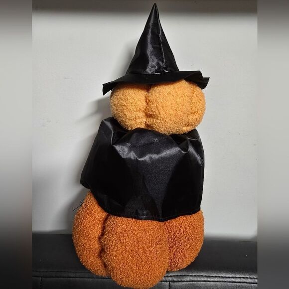 Halloween Orange Plush Pumpkin Stack Witch Decor, 17 in, by Way To Celebrate - Picture 6 of 8